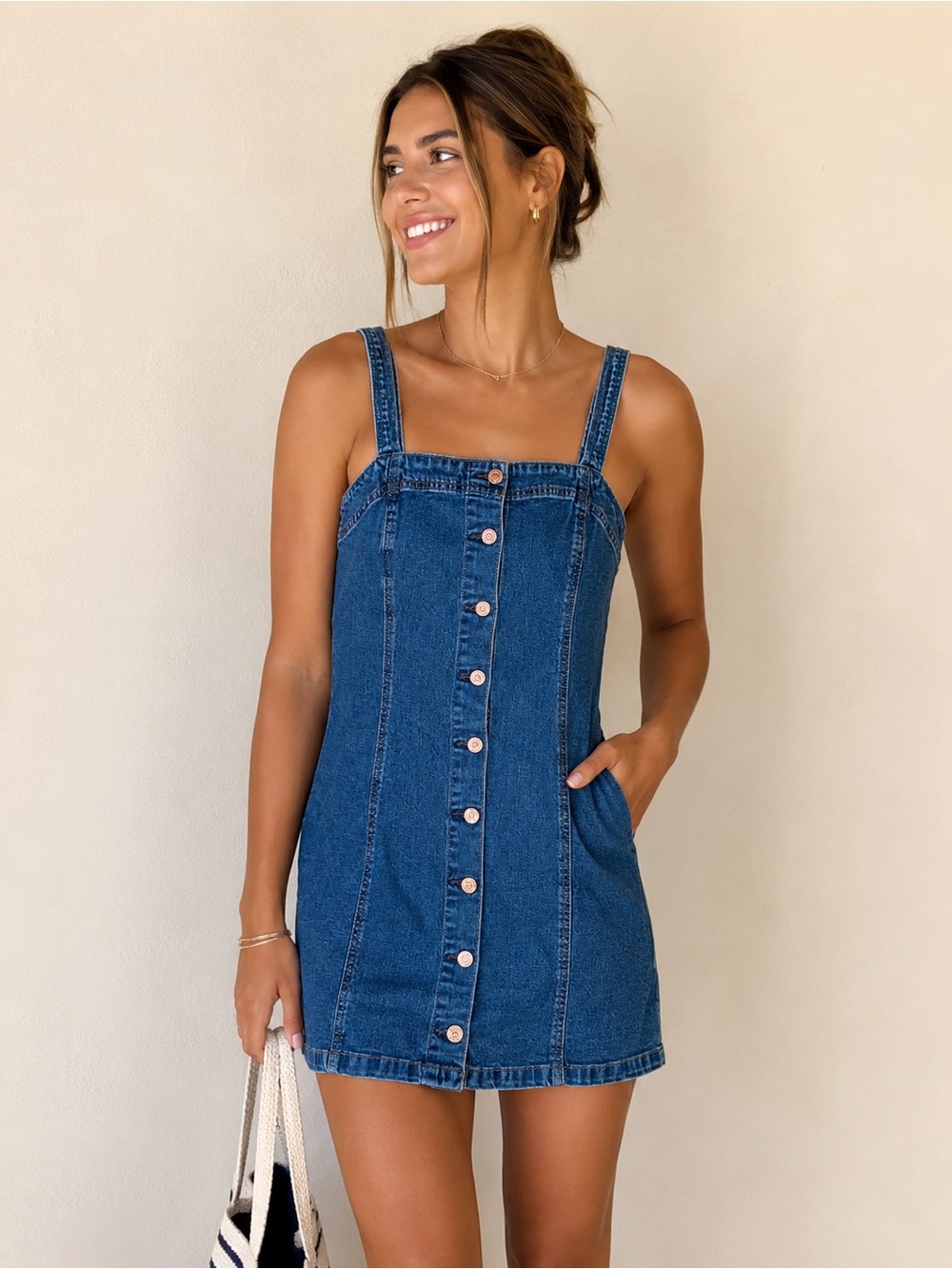 Gap | Denim Button Front Mini Dress - Size Small